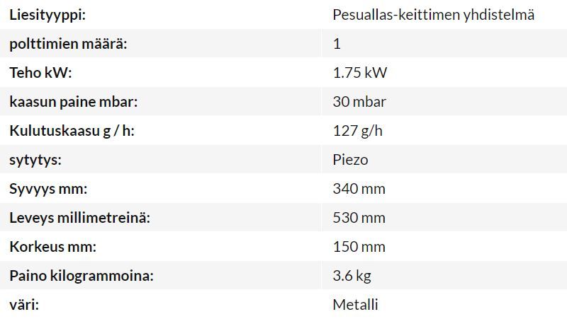 Kombinert vask og kokeplate med én brenner