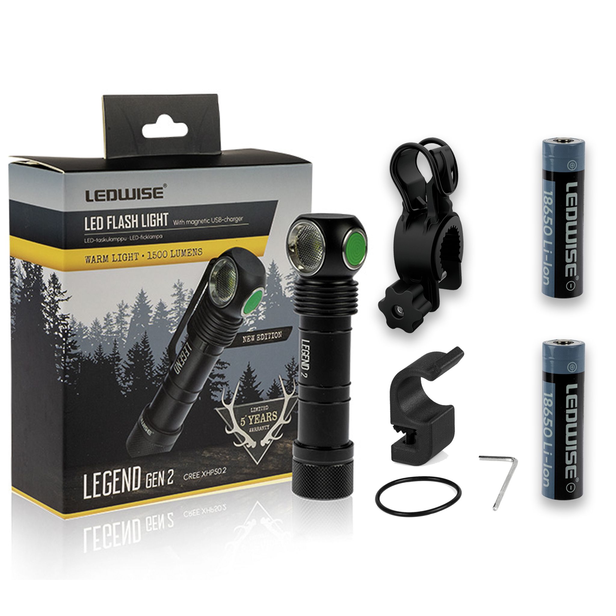 Ledwise Legend 2, varm, 4000K hodelykt