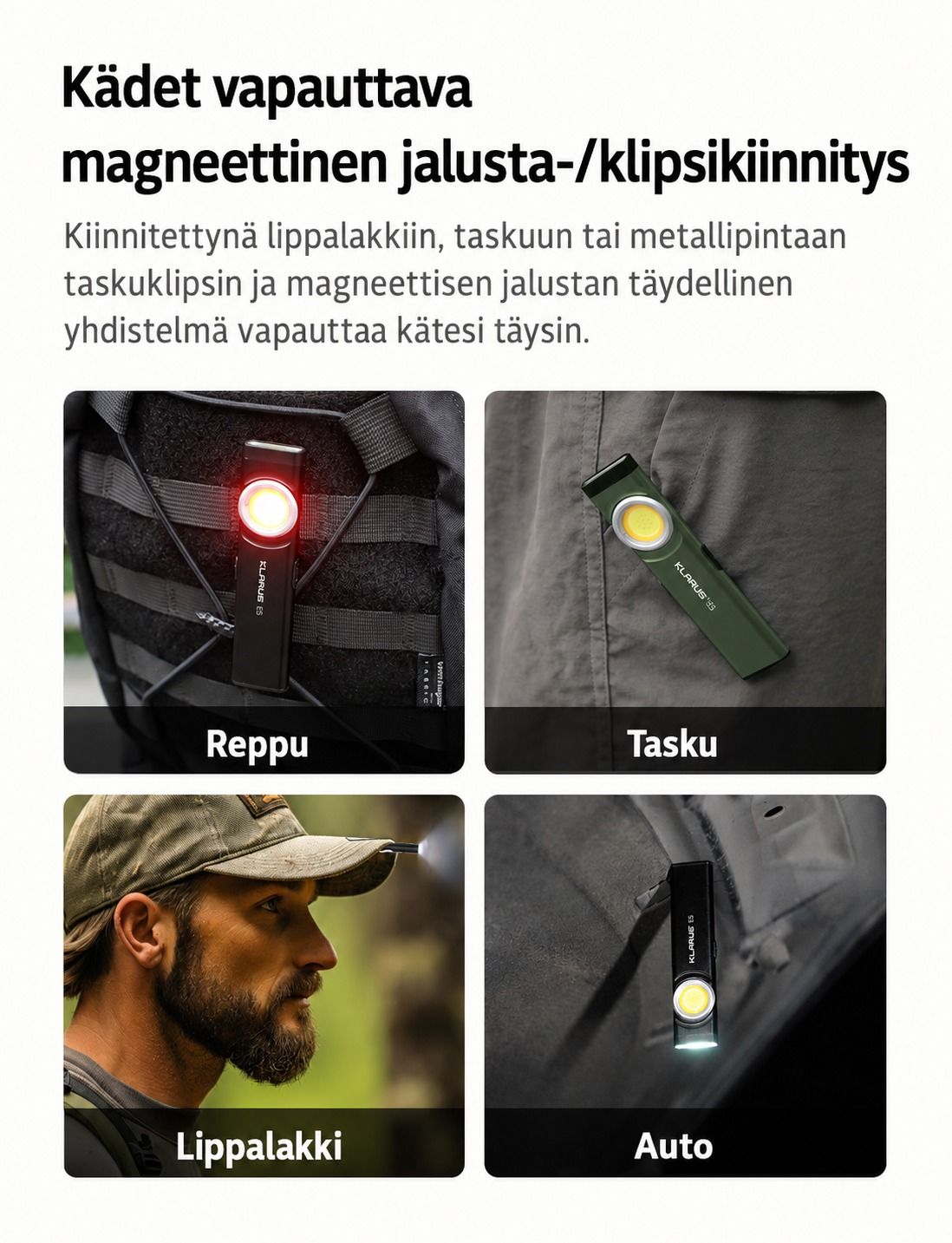 Lommelykt Klarus E5, grønn
