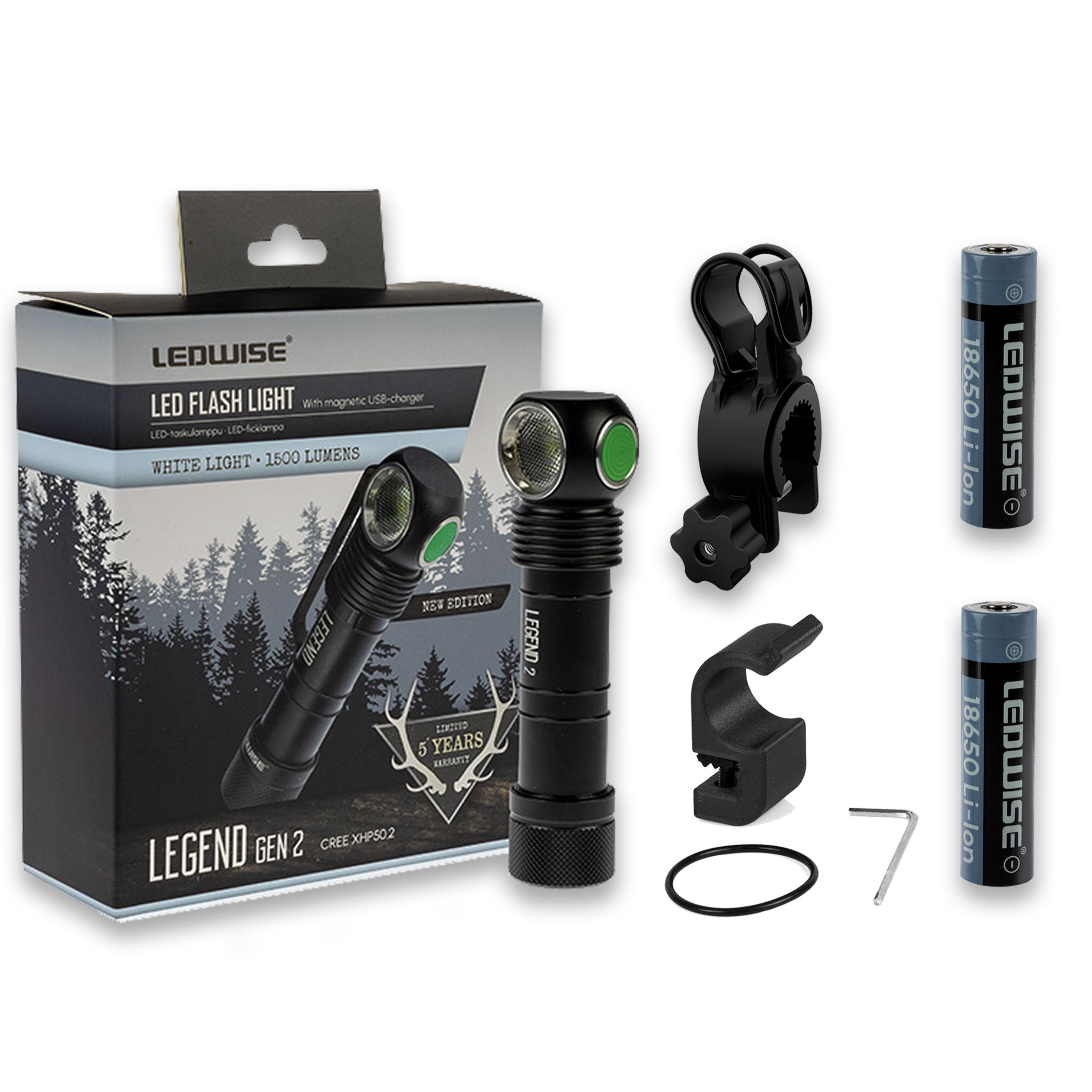 Ledwise Legend 2, kall, 6000K hodelykt