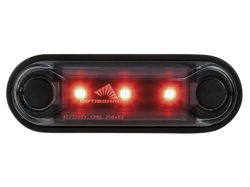 Optibeam Dark Phantom markeringslys rød 0,5 m ADR