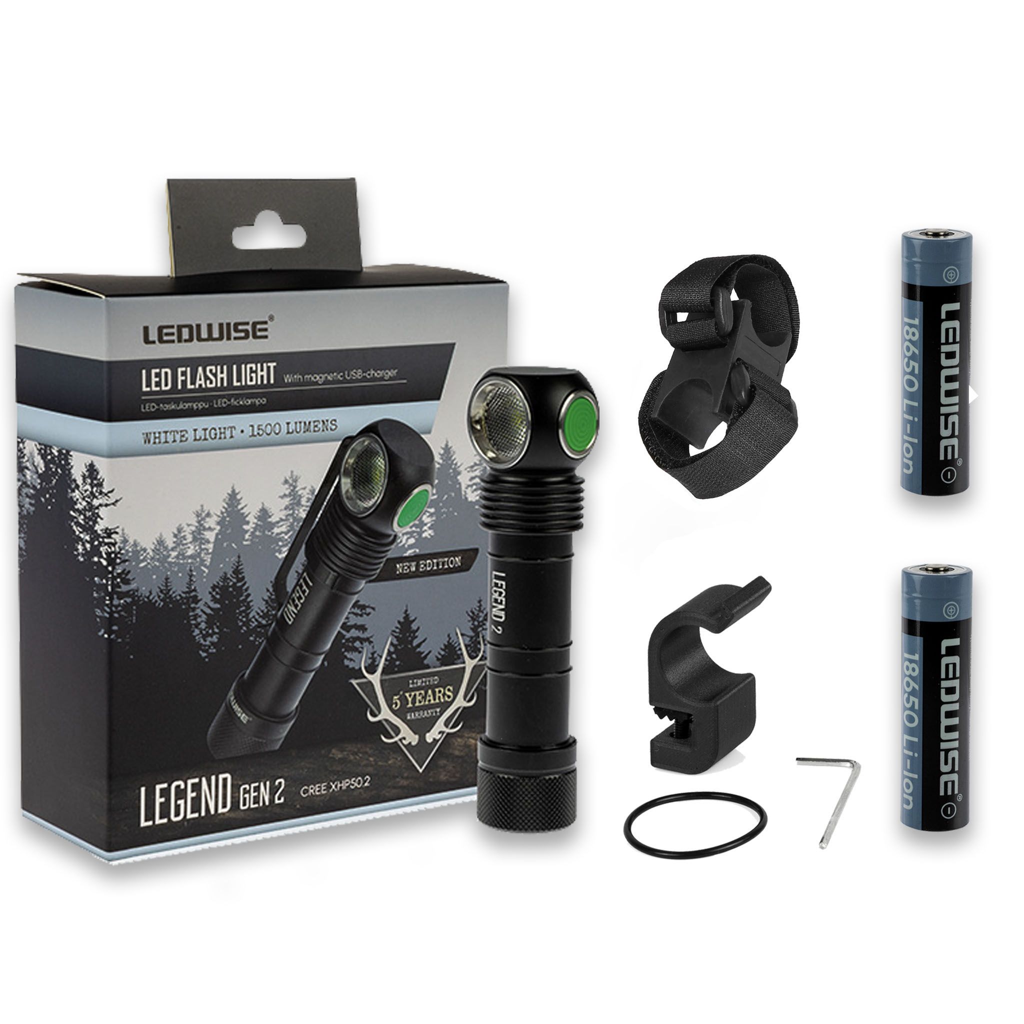 Ledwise Legend 2, kall, 6000K hodelykt