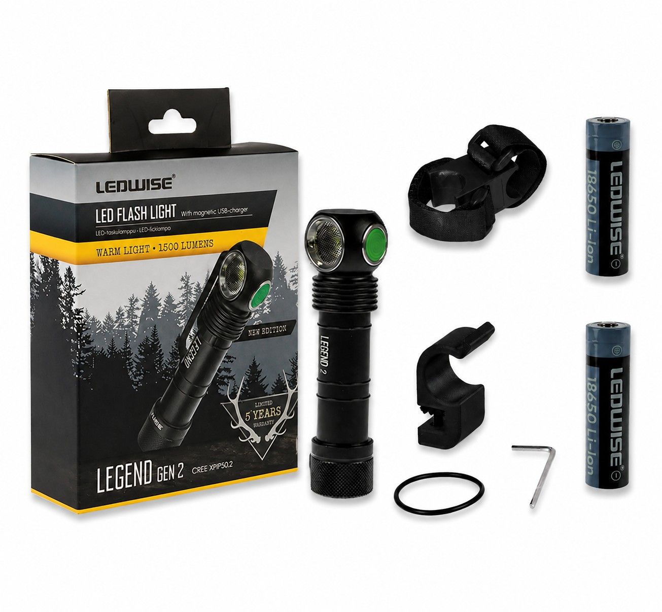 Ledwise Legend 2, varm, 4000K hodelykt