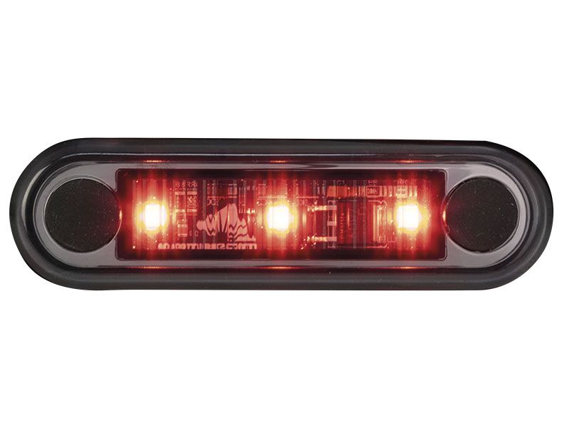 Optibeam Dark Phantom markeringslys rød, innfelt montering, 0,5 m, ADR