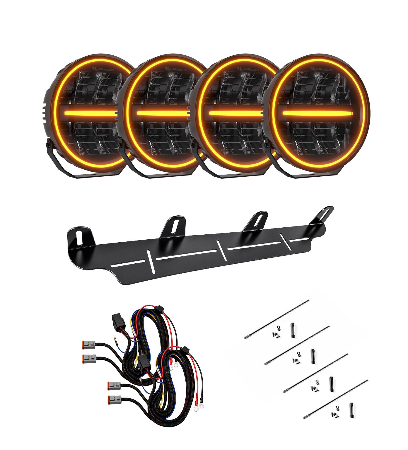 Ekstralyspakke LuminaLights Ninja 4-Pack Rad 4