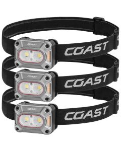 Coast FLX15R Oppladbar Hodelykt (3-pakning) – 1000 Lumen