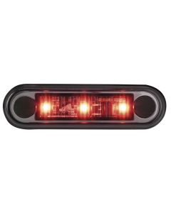 Optibeam Dark Phantom markeringslys rød, innfelt montering, 0,5 m, ADR