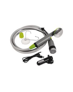Campingdusj med slank batteridrevet nedsenkbar pumpe