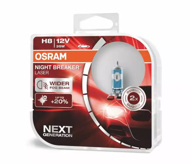 H8 Osram Night Breaker Laser +150%, 35W 12V, 2stk - H8, H9, H10, H11, H13, H15 - 8020100031 - 1