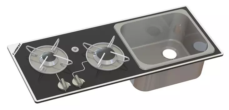 Koke-/vaskekombinasjon – 2 brennere med sikkerhetsglass - Komfyrer - 8020112613 - 1