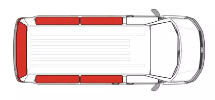 Thermomatte / mørkleggingsmatte Volkswagen Transporter 4 1990–2003, oppholdsrom, 5-delt sett - Isolasjon vindu - 8020112475 - 2