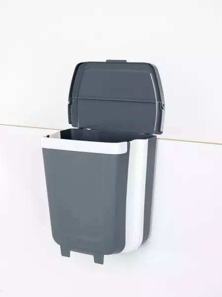 Søppelbøtte Sammenleggbar hengende med lokk, 8 liter - Kjøkkentilbehør - 8020112186 - 1